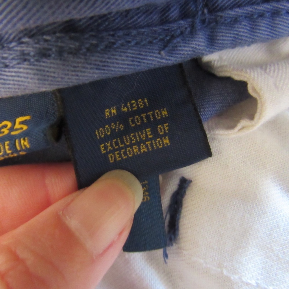 Polo Ralph Lauren Mens Blue Chino Shorts 35 Relaxed Fit Classic Cotton Twill - Picture 9 of 10